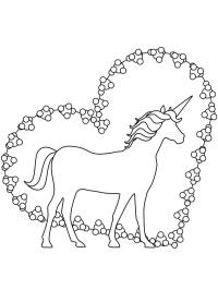 Unicorn heart Coloring Page | 1001coloring.com