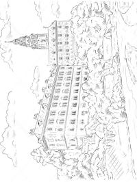 Old town view from cesky Krumlov Coloring Page | 1001coloring.com