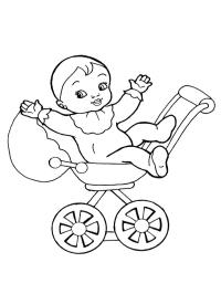 doll in stroller color page | 1001coloring.com