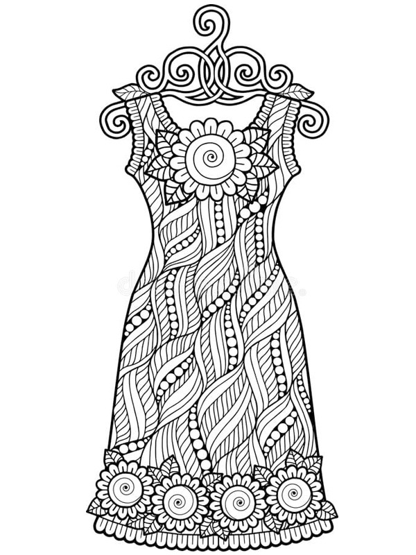 Dress Coloring Page | 1001coloring.com