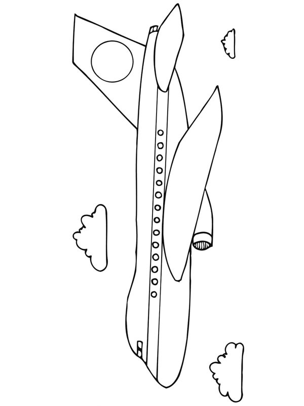 coloring page Airplane in the clouds coloring page Airplane in the clouds