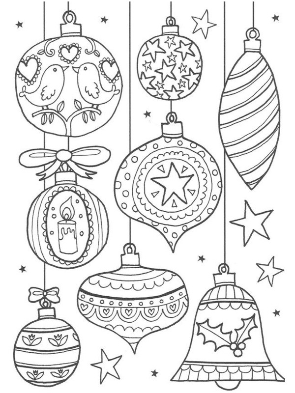 coloring page Christmas balls decoration coloring page Christmas balls decoration