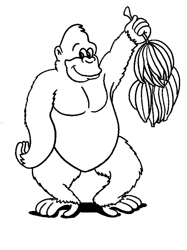 coloring page Monkey with banana's coloring page Monkey with banana's