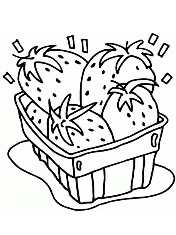 coloring page Strawberry box coloring page Strawberry box