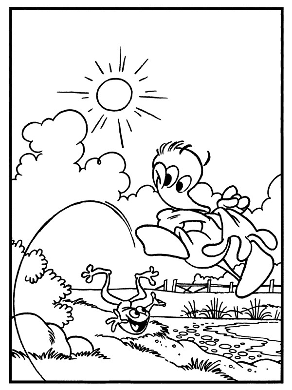 coloring page Alfred Jodocus Kwak plays with frog coloring page Alfred Jodocus Kwak plays with frog