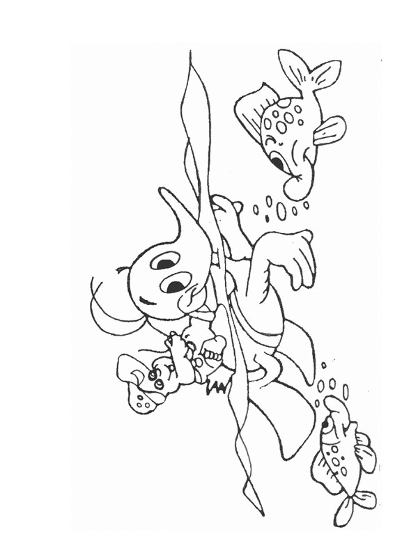 coloring page Alfred Jodocus Kwak is swimming coloring page Alfred Jodocus Kwak is swimming