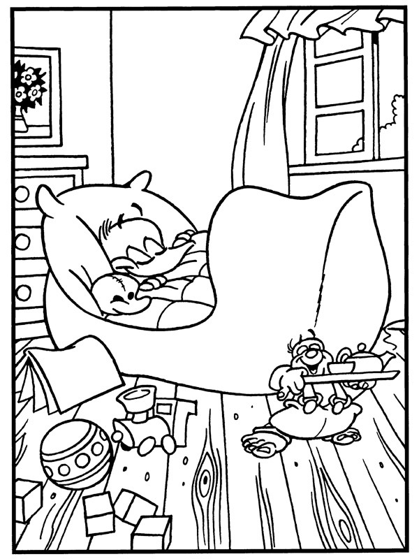 coloring page Alfred Jodocus Kwak is sleeping coloring page Alfred Jodocus Kwak is sleeping