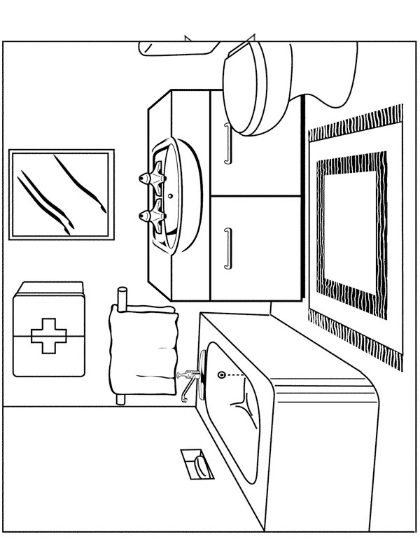 Bathroom Coloring Page | 1001coloring.com