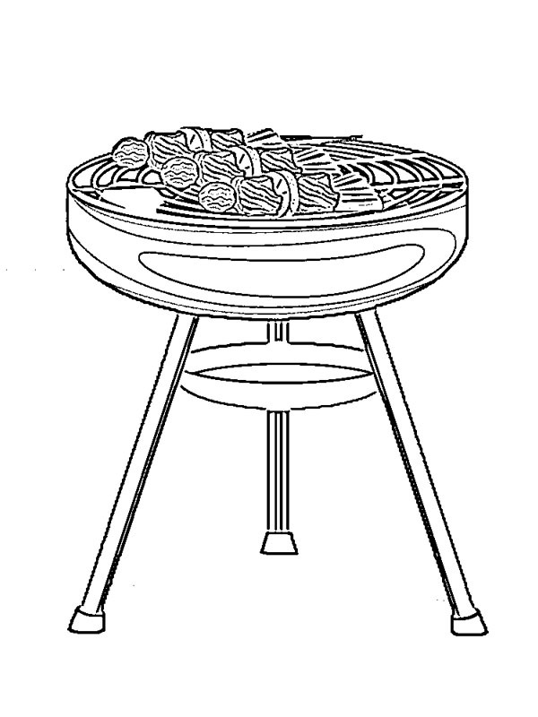 coloring page Meat on the barbecue coloring page Meat on the barbecue