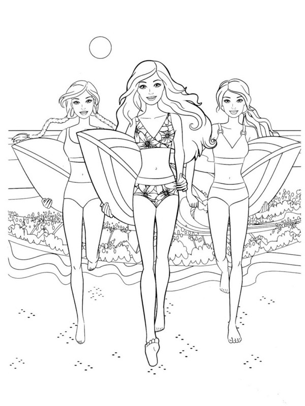 coloring page Barbie goes windsurfing coloring page Barbie goes windsurfing