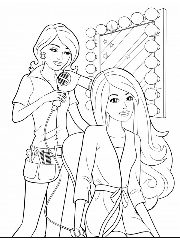 coloring page barbie doing make up coloring page barbie doing make up
