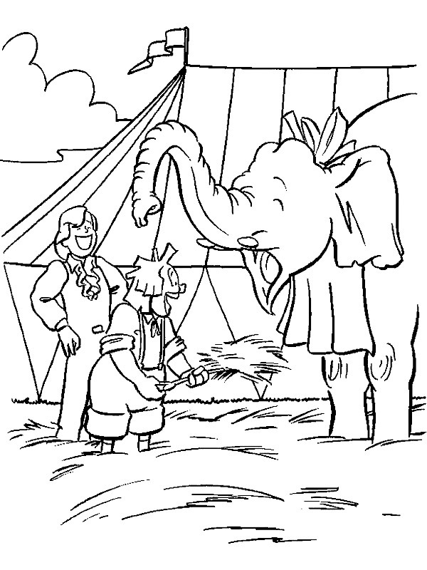 coloring page Clown and acrobat with elephant coloring page Clown and acrobat with elephant