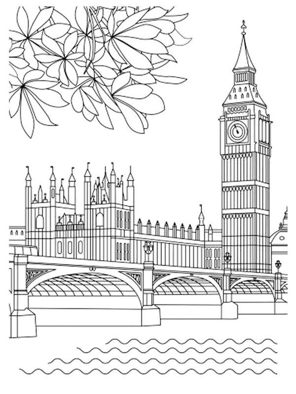 coloring page Big Ben, (Elizabeth Tower) coloring page Big Ben, (Elizabeth Tower)