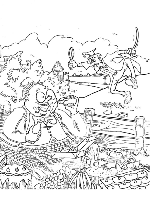 coloring page Billy Bunter eat in the field coloring page Billy Bunter eat in the field