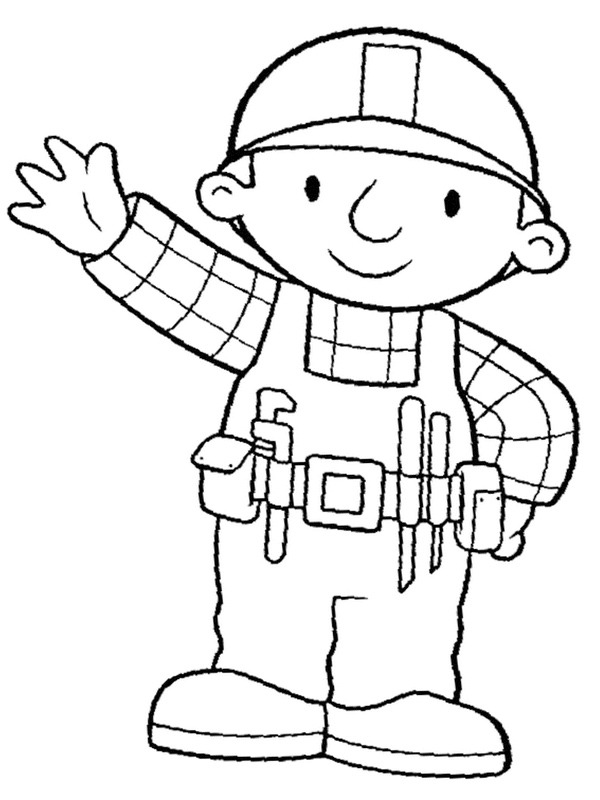 coloring page Bob the builder says hello coloring page Bob the builder says hello