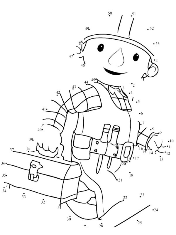 coloring page Bob the builder dot connecting coloring page Bob the builder dot connecting