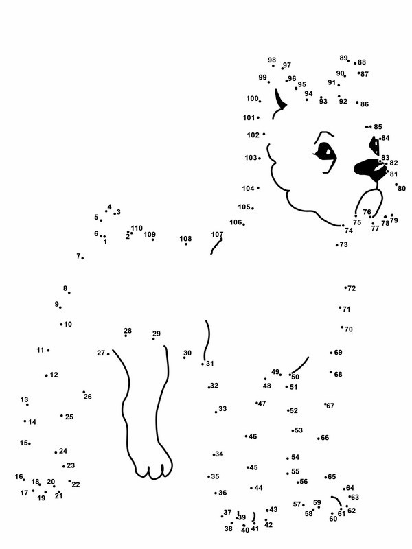 coloring page Dot to dot dog coloring page Dot to dot dog