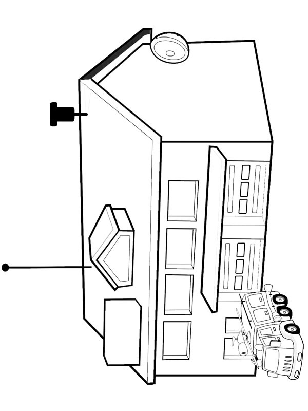 Fire station Coloring Page | 1001coloring.com