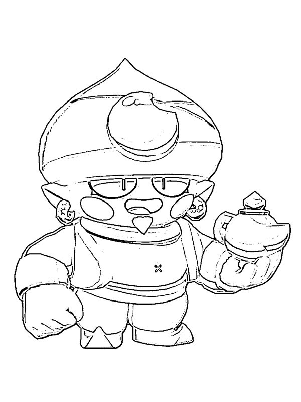 Brawl Stars Gene Coloring Page 1001coloring Com - brawl stars gene drawing