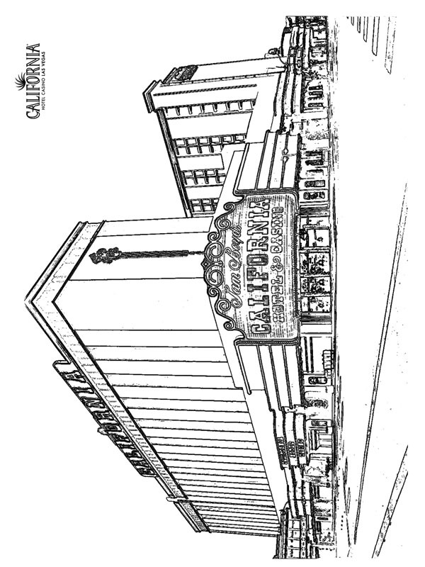 coloring page California Hotel Las vegas coloring page California Hotel Las vegas
