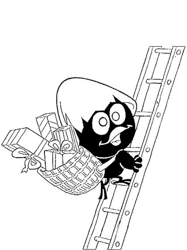 coloring page Calimero on the stairs coloring page Calimero on the stairs