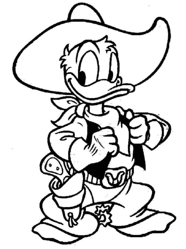 coloring page Cowboy Donald Duck coloring page Cowboy Donald Duck