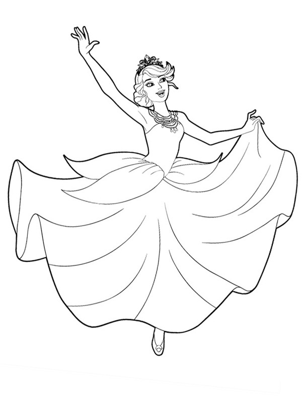 Dancing in a dress Coloring Page | 1001coloring.com