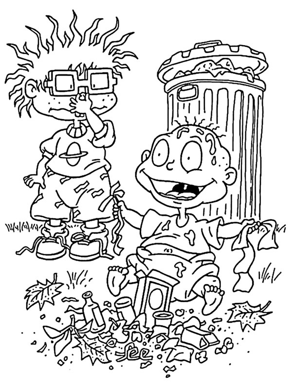Chuckie Finster and Tommy Pickles Coloring Page | 1001coloring.com