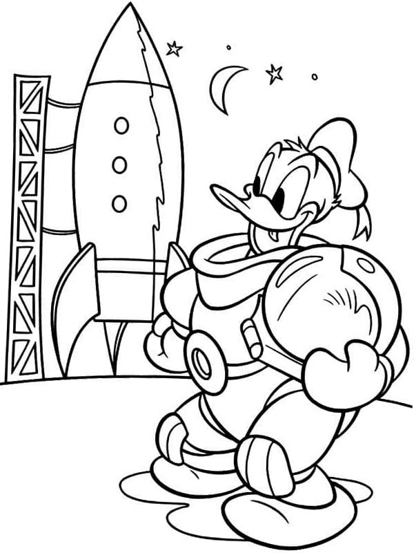 coloring page Donald Duck into space coloring page Donald Duck into space