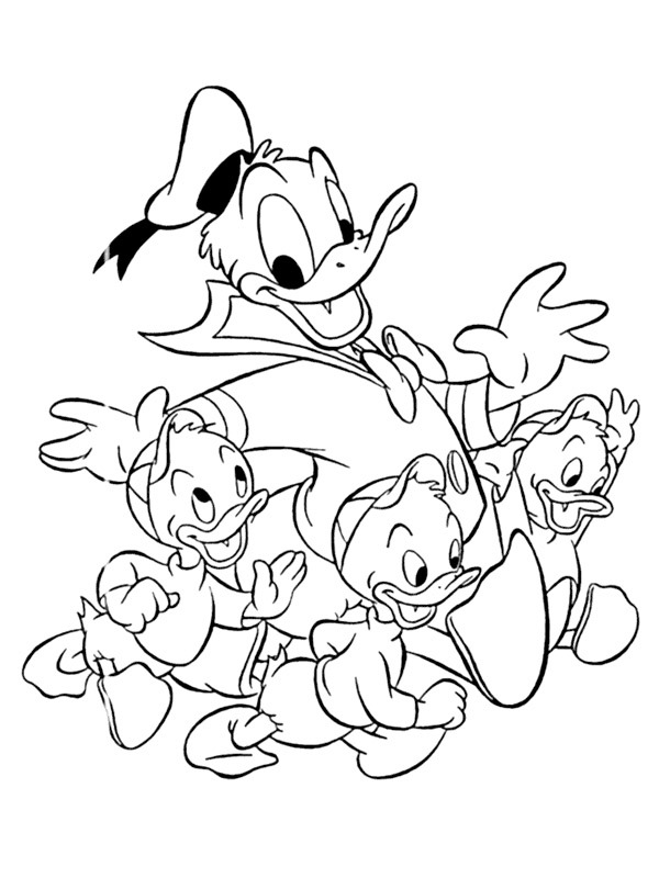 coloring page Donald Duck, cousins coloring page Donald Duck, cousins