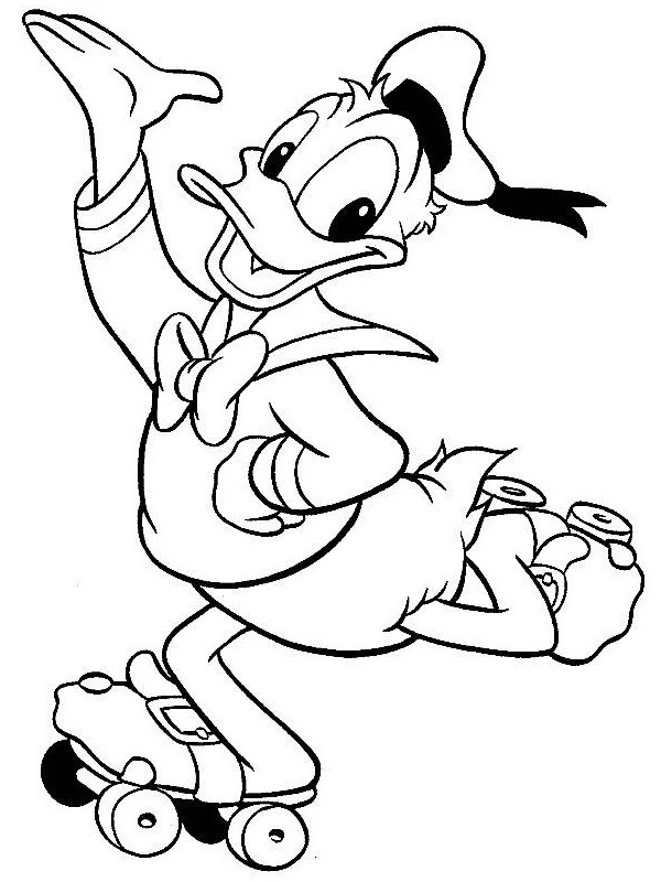 coloring page Donald duck on rollerblades coloring page Donald duck on rollerblades
