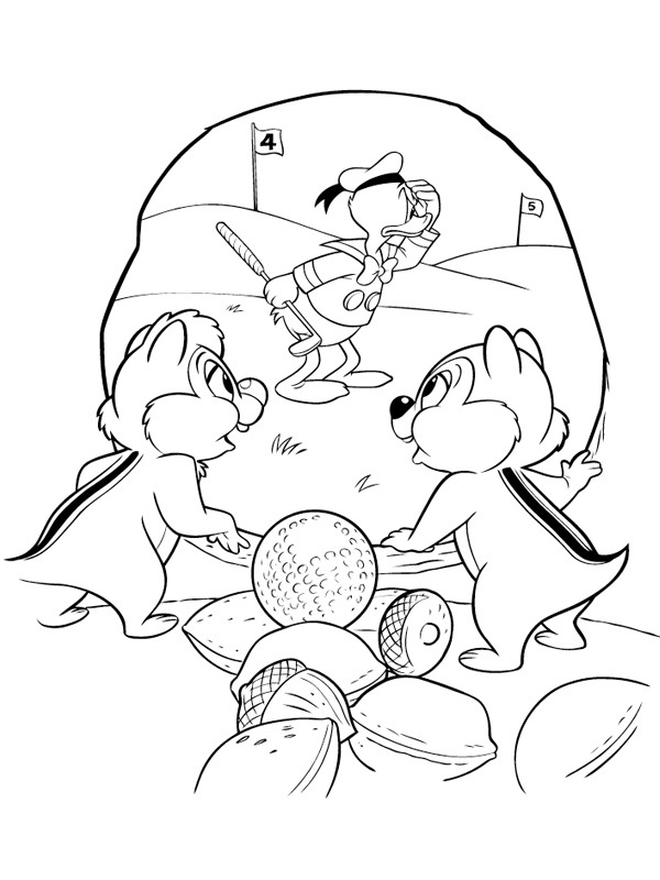 coloring page Donald Duck is looking for golf ball coloring page Donald Duck is looking for golf ball