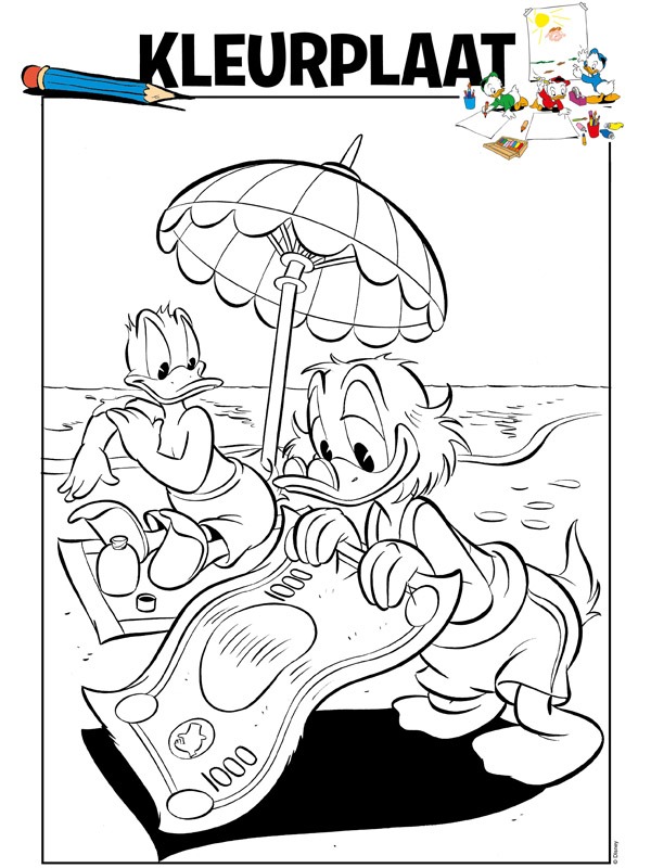 donald and dagobert on the beach donald and dagobert on the beach