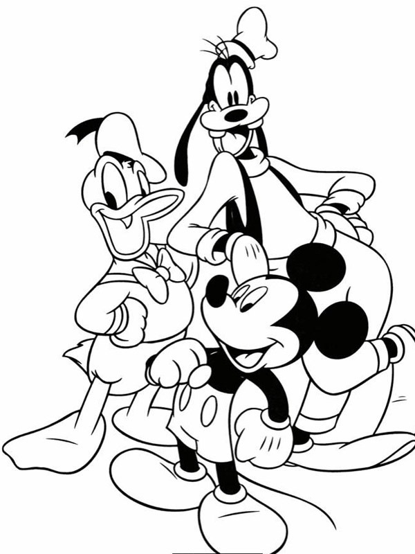 coloring page Donald, Goofy and Mickey coloring page Donald, Goofy and Mickey