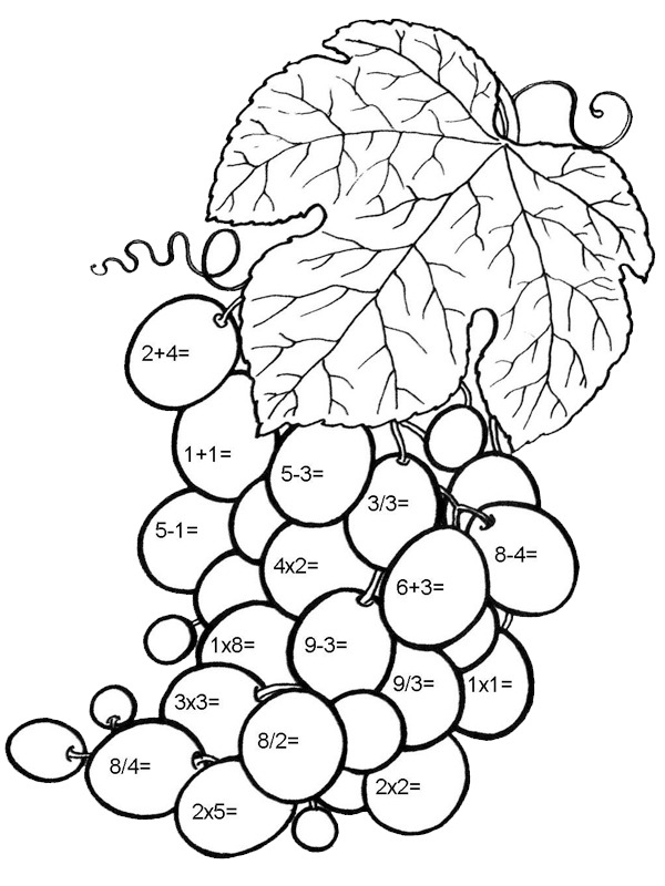 coloring page Math with grapes coloring page Math with grapes