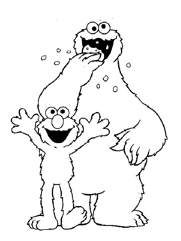 coloring page Elmo and cookie monster coloring page Elmo and cookie monster