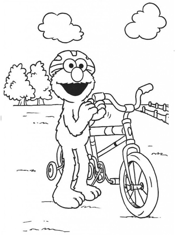 coloring page Elmo on the bike coloring page Elmo on the bike