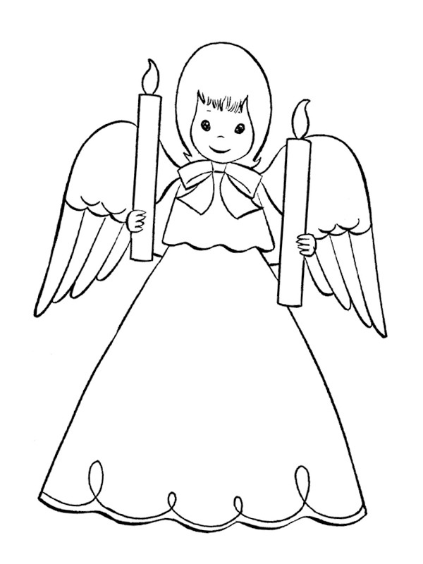 coloring page Angel with candles coloring page Angel with candles