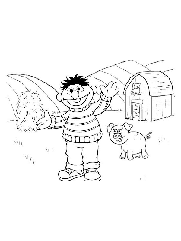 coloring page Ernie on the farm coloring page Ernie on the farm