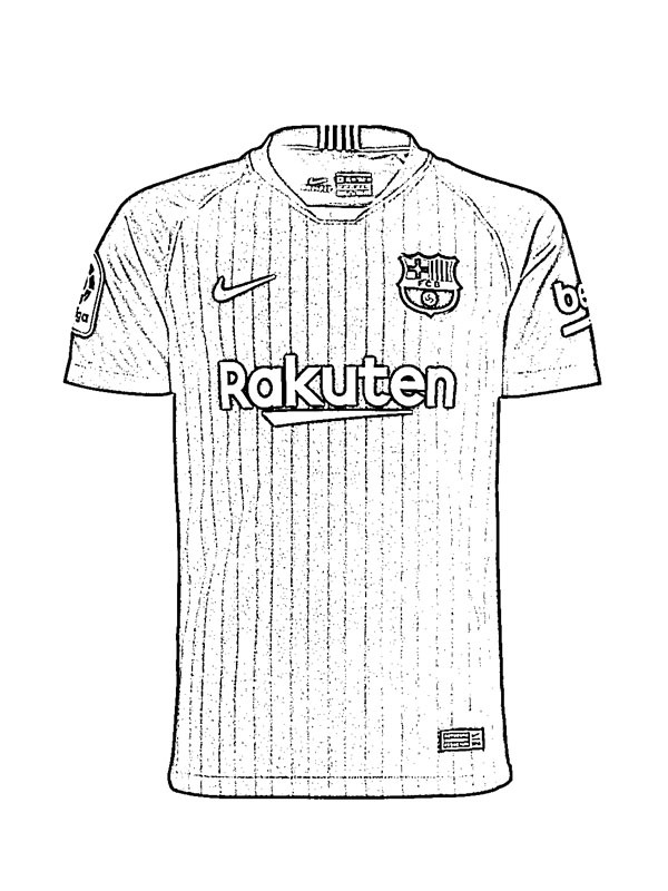FC Barcelona jersey Coloring Page - 1001coloring.com