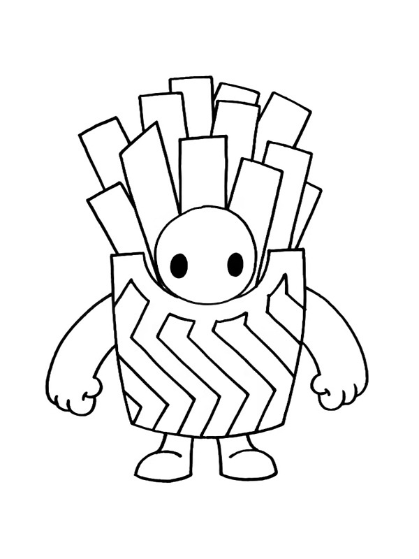 coloring page French Fries Skin Fall Guys coloring page French Fries Skin Fall Guys
