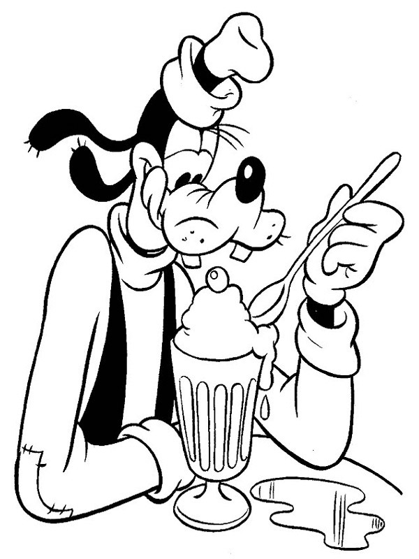 Goofy eat ice cream Coloring Page | 1001coloring.com