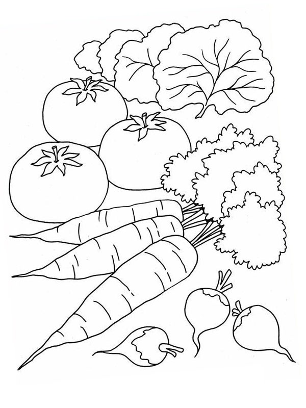 coloring page Veggies out of garden coloring page Veggies out of garden
