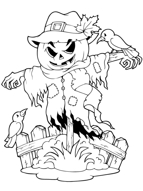 coloring page Halloween scarecrow coloring page Halloween scarecrow