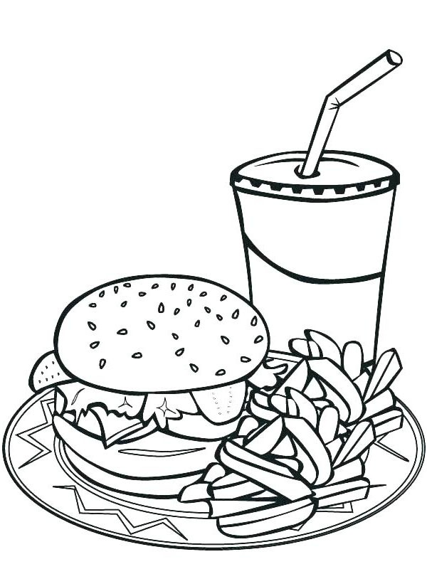 coloring page Fast Food Meal coloring page Fast Food Meal