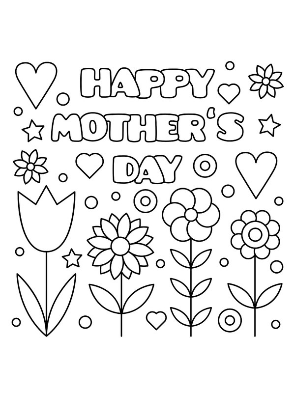 Happy Mothers day Coloring Page | 1001coloring.com