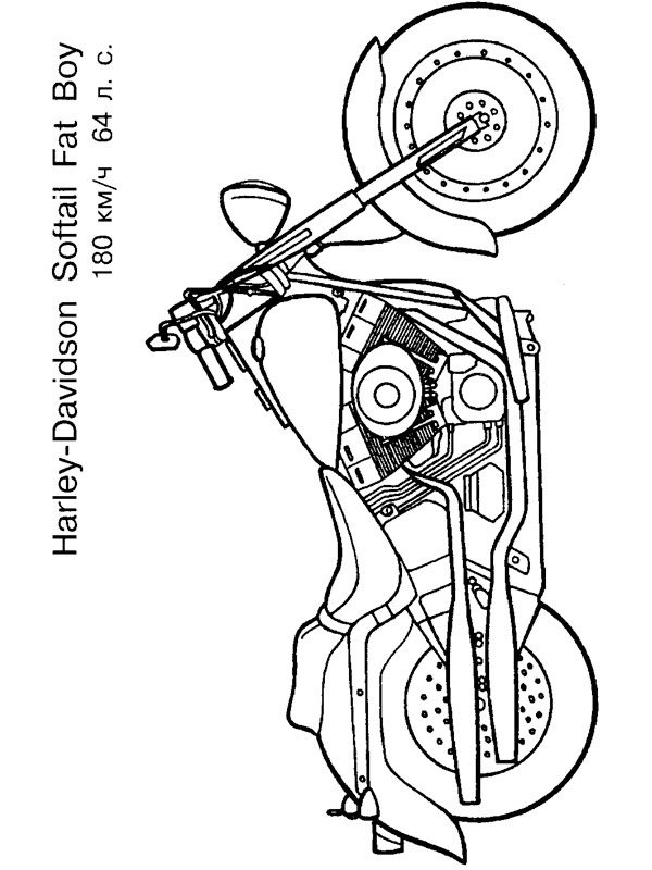 coloring page Harley Davidson fat boy coloring page Harley Davidson fat boy