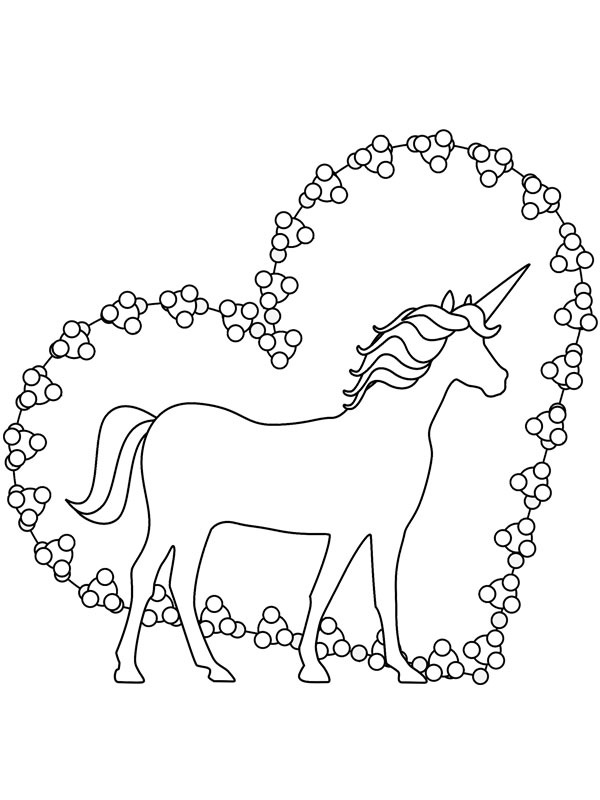 Unicorn heart Coloring Page | 1001coloring.com