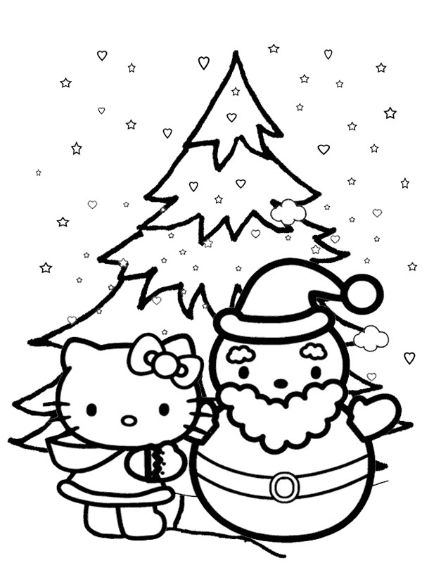 coloring page Hello Kitty in the snow coloring page Hello Kitty in the snow