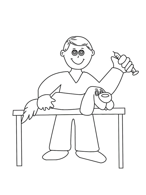 Dog at the vet Coloring Page | 1001coloring.com